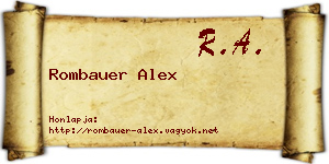 Rombauer Alex névjegykártya