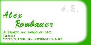 alex rombauer business card